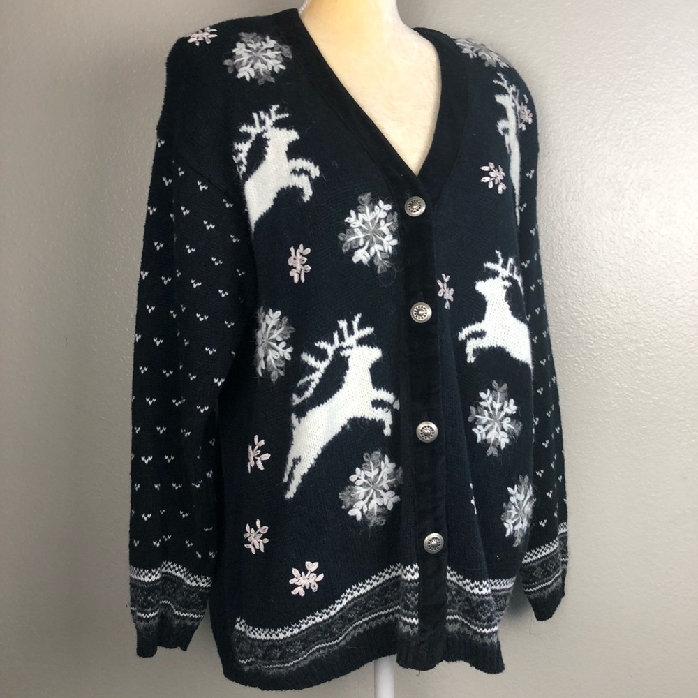 Jantzen Classics Winter Knit Cardigan Sweater L